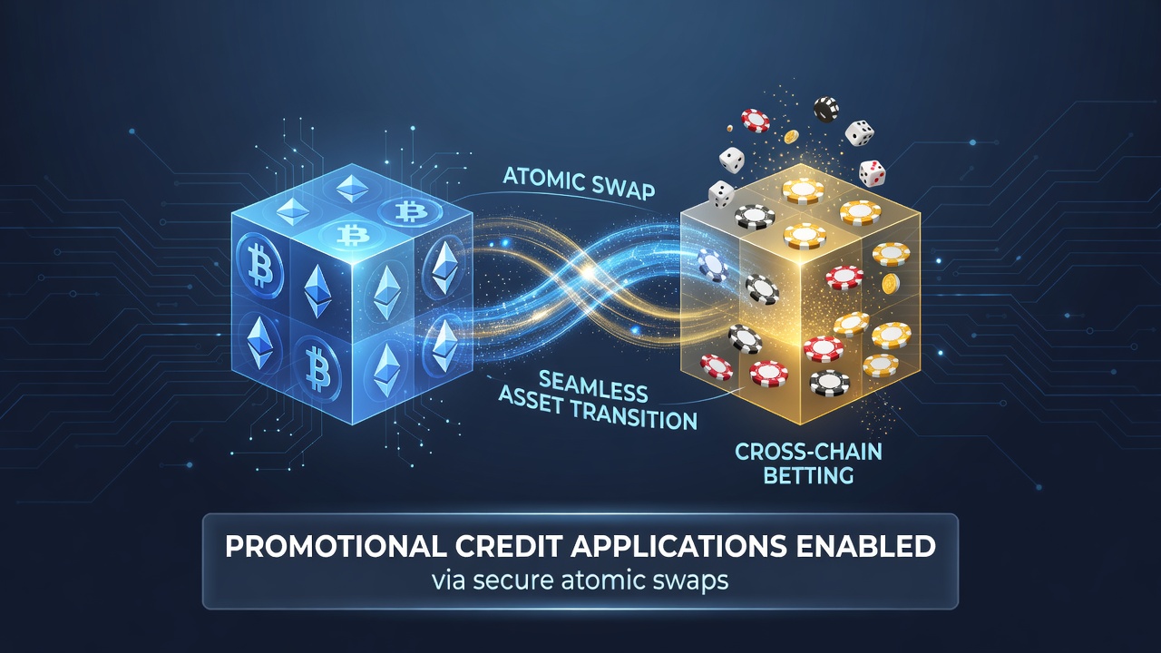 Darstellung von Atomic Swaps in einer Blockchain-Wettumgebung mit vernetzten Chains und Asset-Transfers