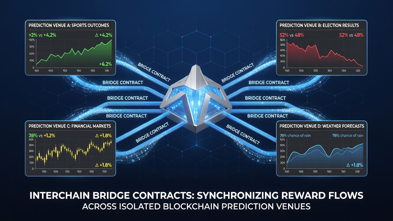 Synchronisierte Belohnungsflüsse über Blockchain-Brücken in Prognose-Venues