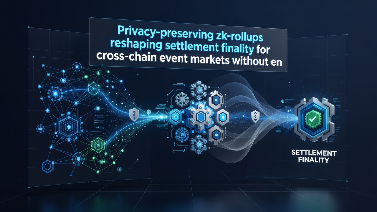 Illustration von Cross-Chain-Verbindungen und Settlement-Finalität in Event-Märkten ohne Deposite