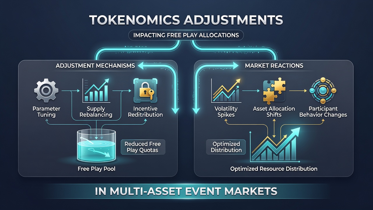 Analyse von Free-Play-Allokationen in Multi-Asset-Event-Märkten mit Tokenomics-Diagrammen